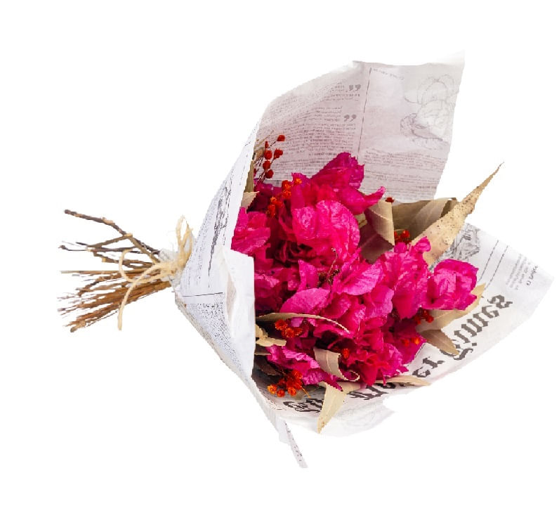 Buquê de Flores Desidratadas P Rosa Pink Amanda Flores